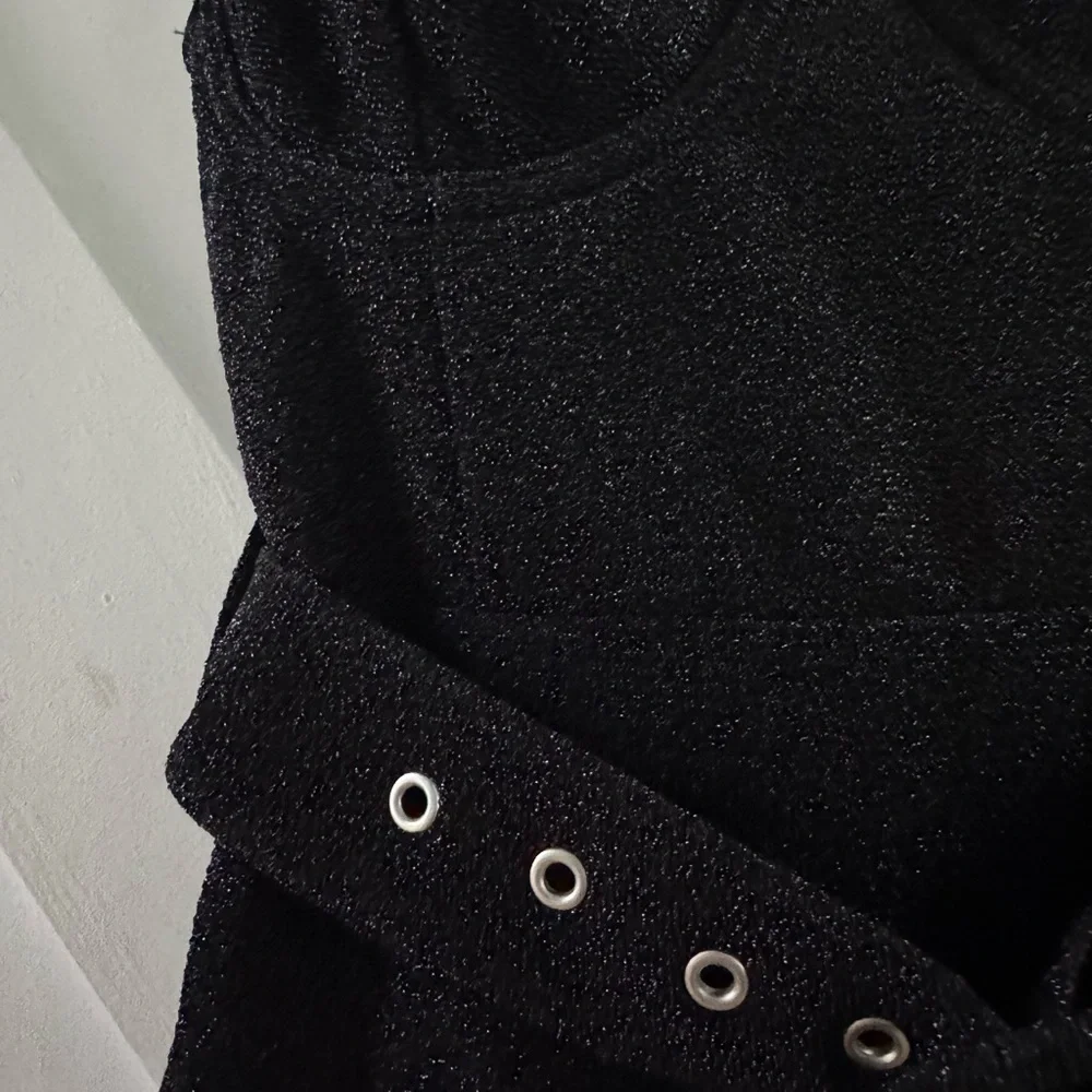 JONATHAN SIMKHAI Signature Noa Women’s Shimmery Black One Piece Swimsuit - Picture 2 of 10